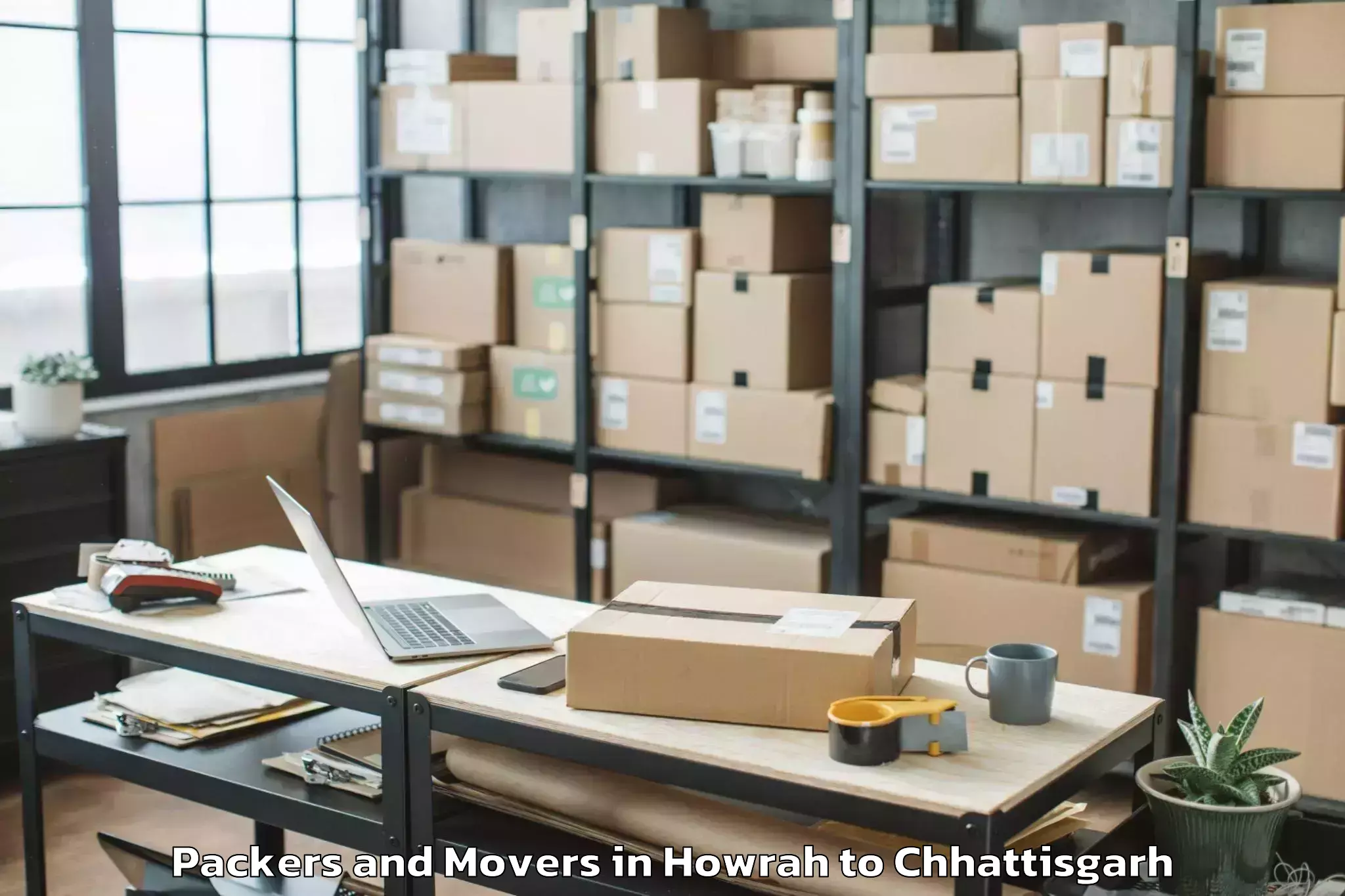 Book Howrah to Shaheed Mahendra Karma Vishwav Packers And Movers